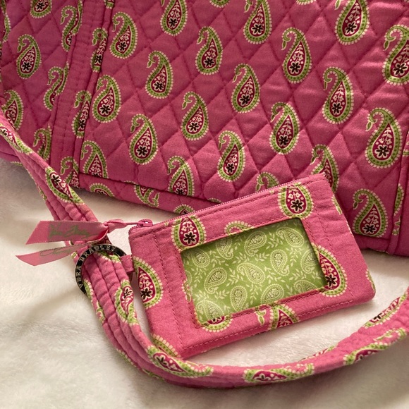 EUC Vera Bradley MADE IN THE USA 🇺🇸 Large Pink Paisley Travel Tote w/ID Holder - Picture 8 of 13